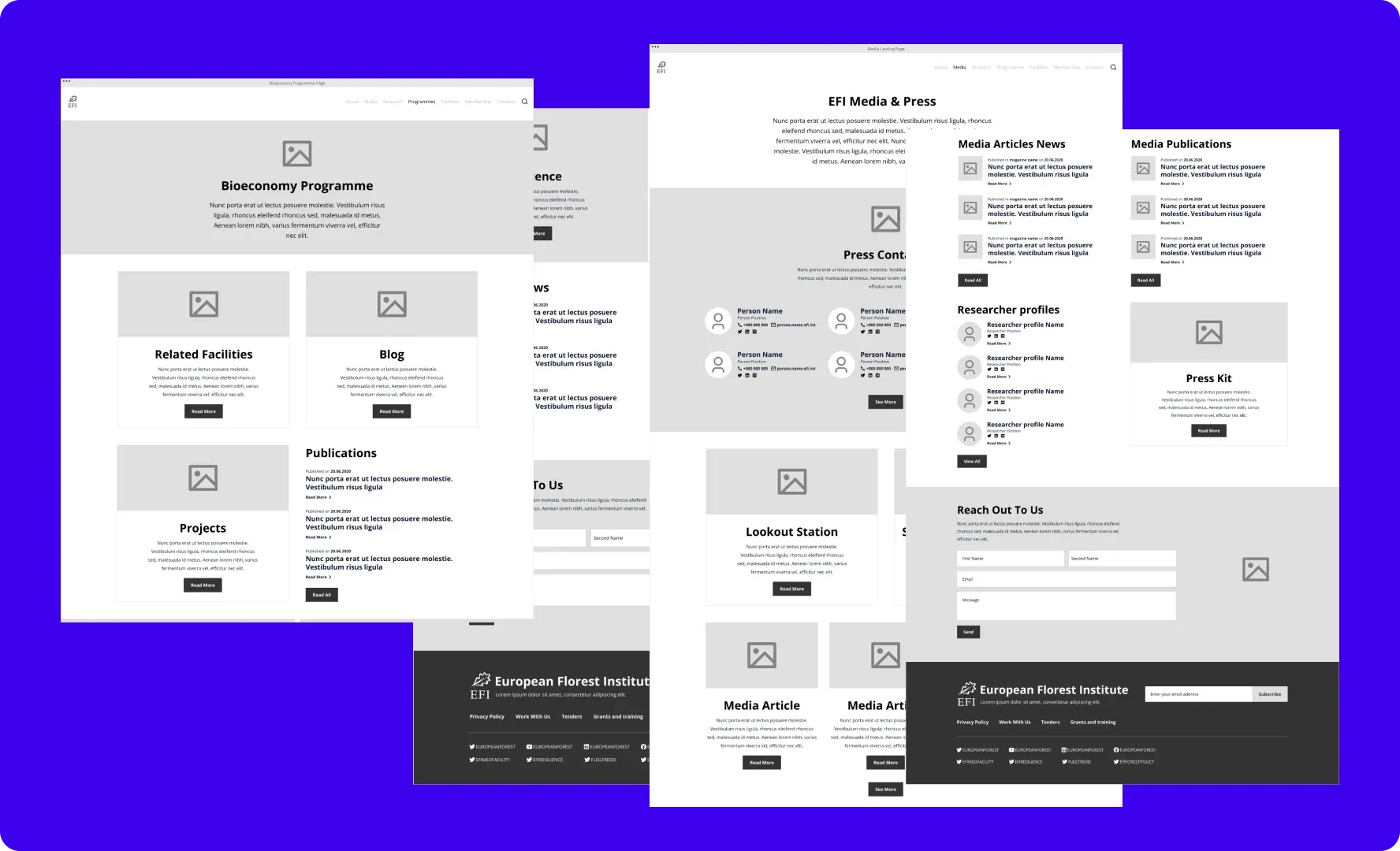 High Fidelity Wireframes
